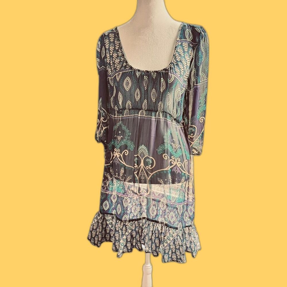 Akualani lightweight Pullover Junior S Purple Teal Dress Y2K Fairy Hippie Boho